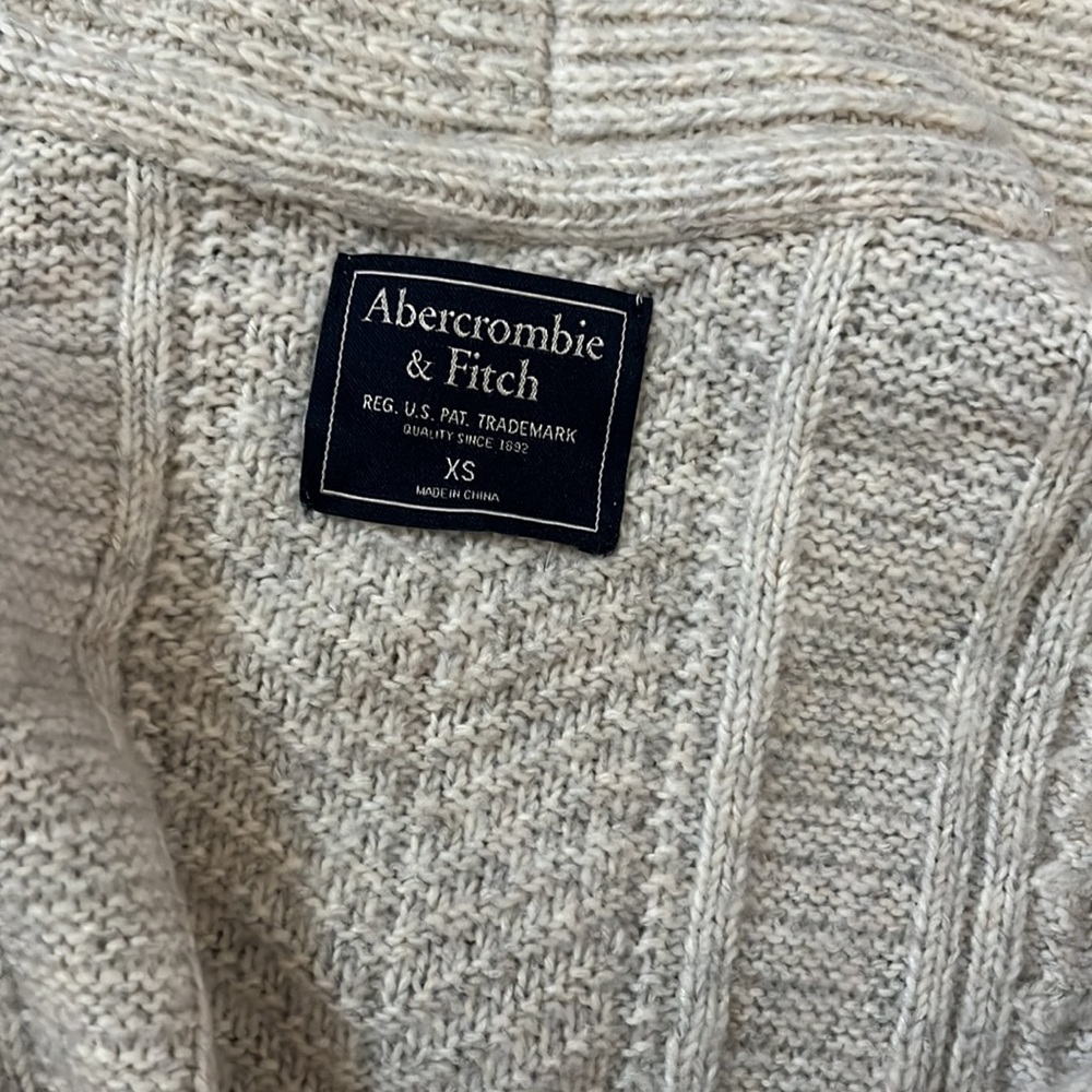 Abercrombie & Fitch Open Front Cream Sweater Card… - image 7